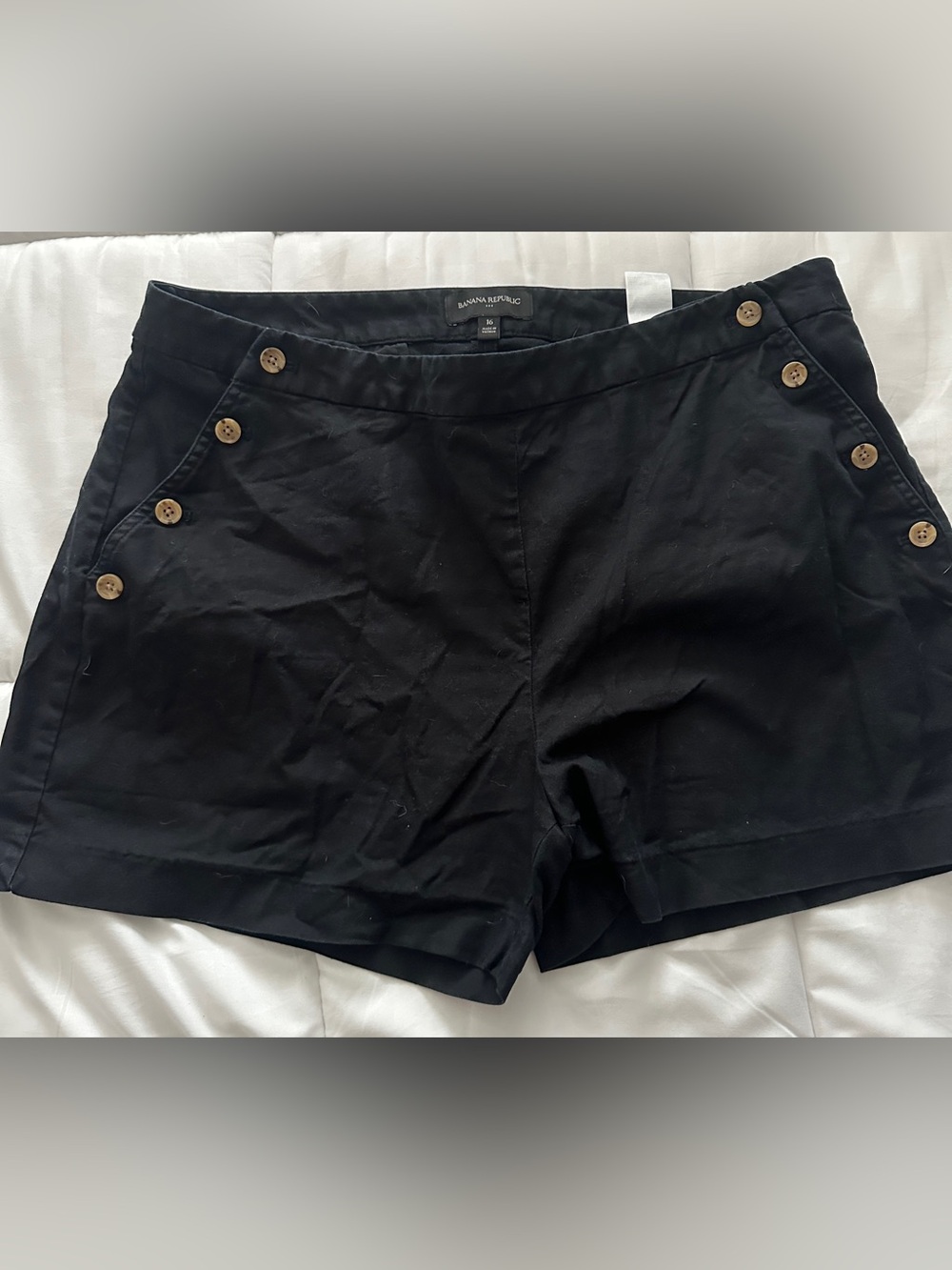 Banana Republic Black Women's Button-Accent Sailor Shorts